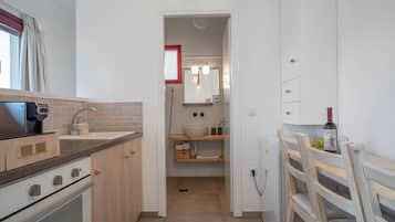 Fridge, oven, stovetop, electric kettle