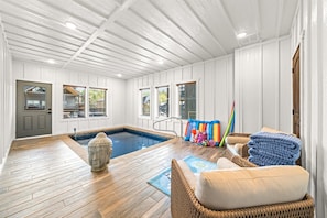 Indoor pool, a heated pool - New Cabin Indoor Pool, Hot Tub, Arcade, EV Charger, Pets Welcoming - Sleeps 11 (Pigeon Forge)