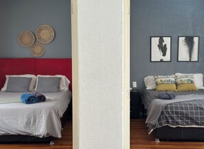 2 dormitorios, tabla de planchar con plancha, wifi gratis y ropa de cama