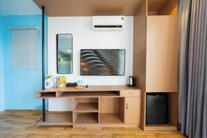 Habitación doble superior, vista a la playa | Wifi gratis y ropa de cama