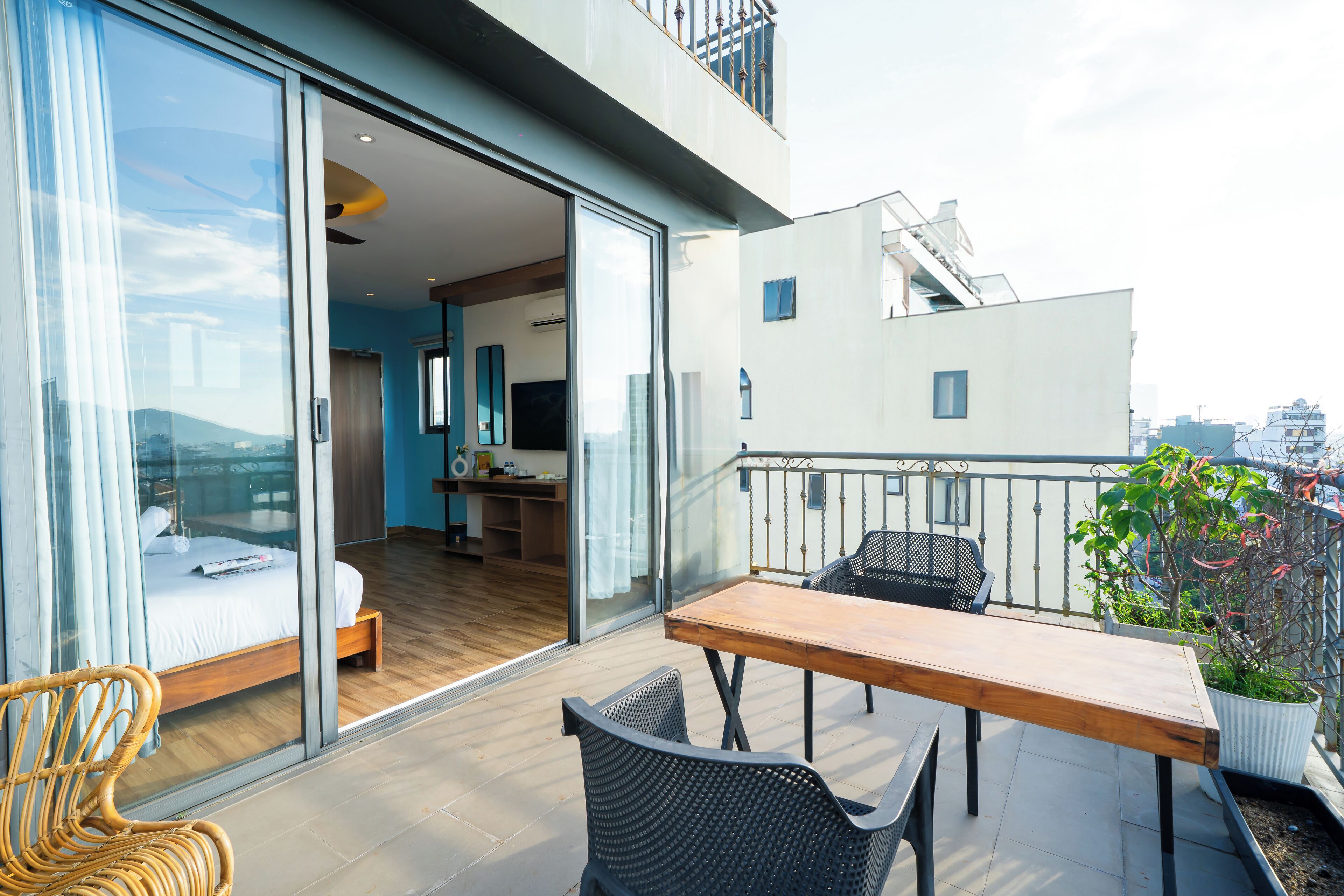 Quarto casal superior, vista para a praia | Terraço/pátio