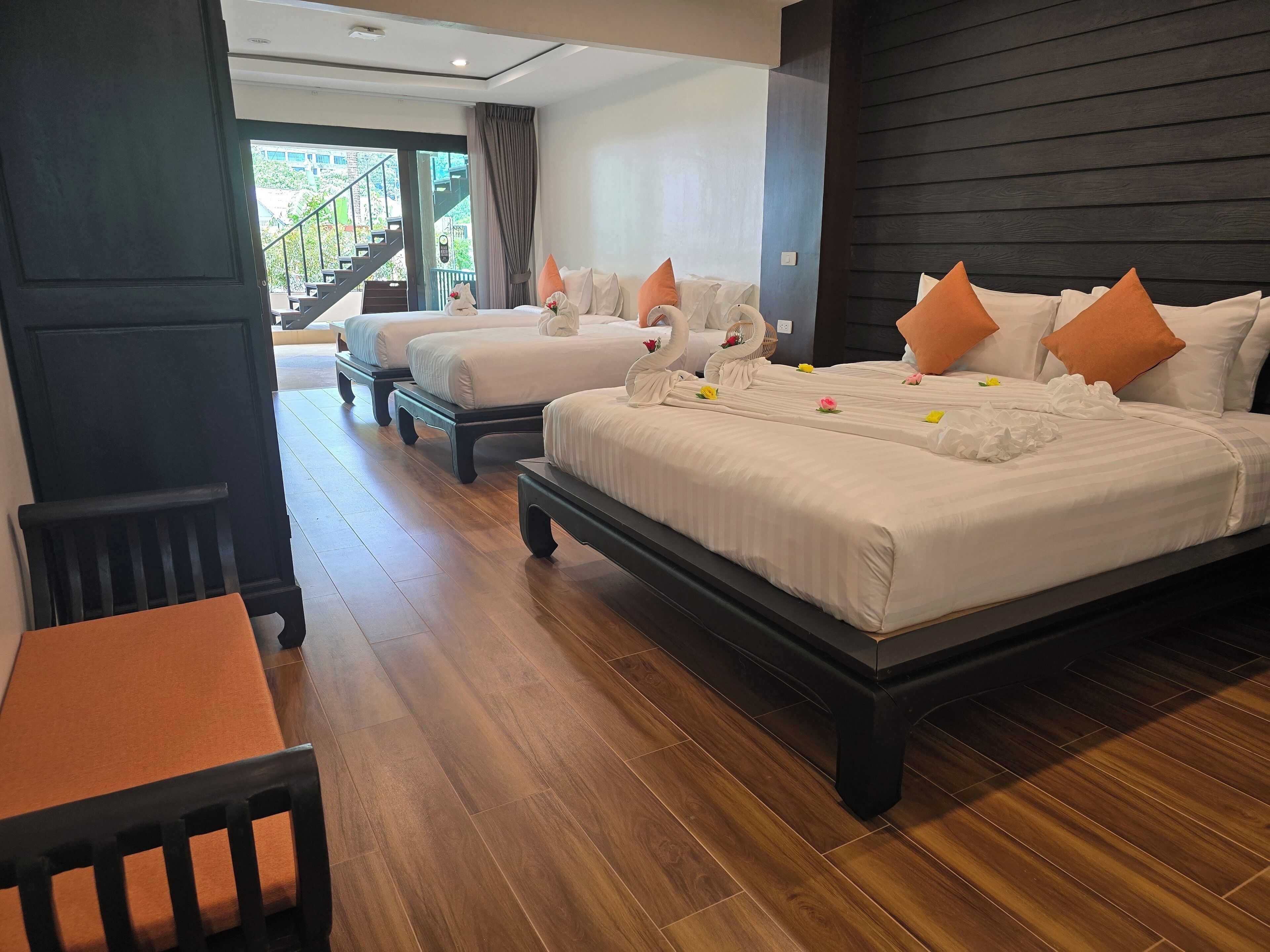 Family Quadruple Room | In-room safe, desk, blackout drapes, iron/ironing board