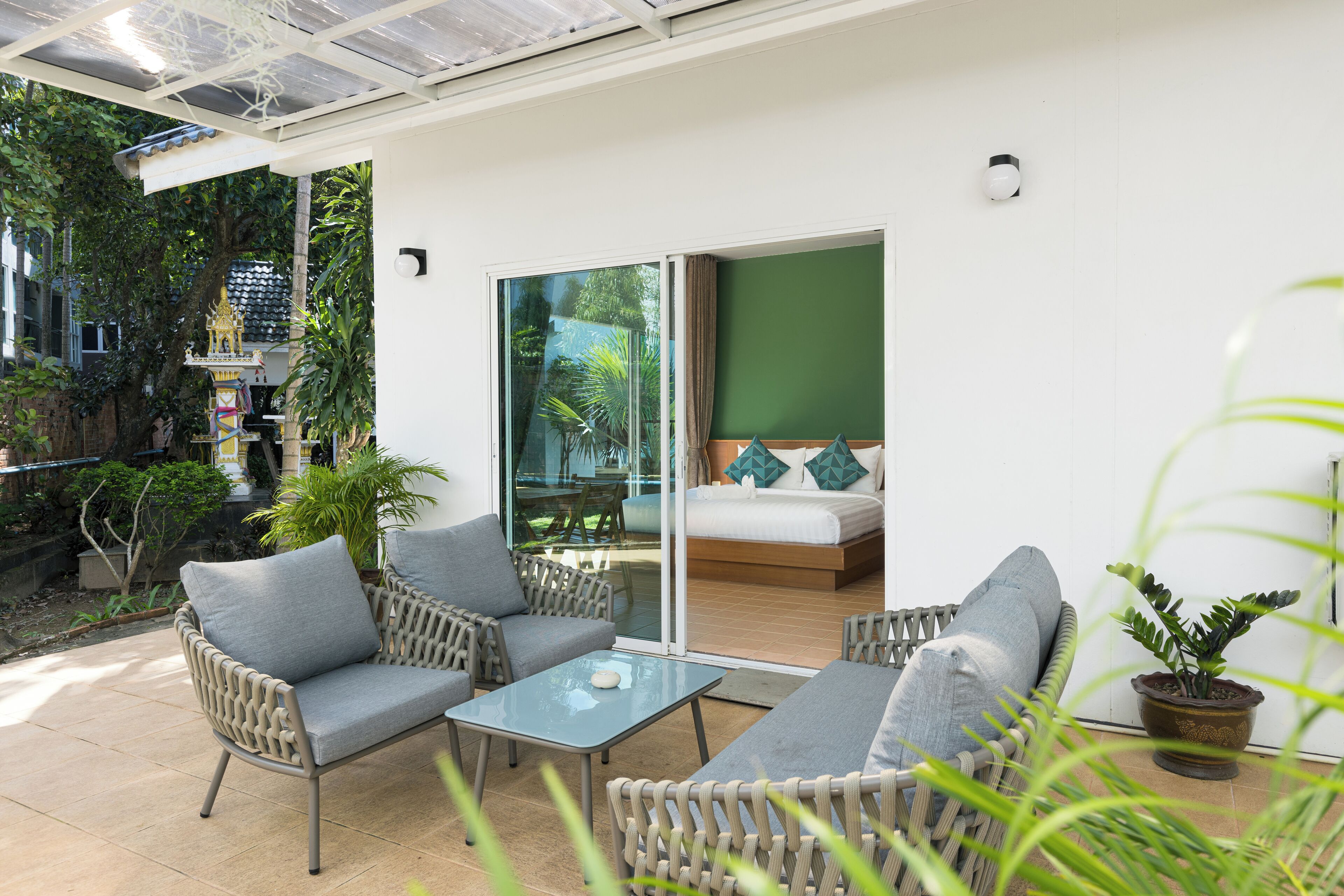 Family Bungalow, 2 Bedrooms, Pool View | Terrace/patio