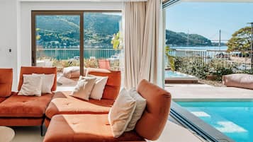 Exclusive Villa, 4 Bedrooms, Private Pool, Sea View | Living area