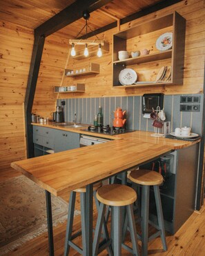 Private kitchen - Ordu Bungalov- Ücgen Büyük, rahat, doğada. (Çaytepe)