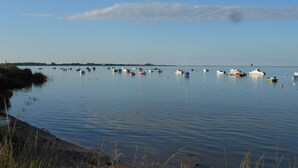 A calm water body with several boats anchored. - Vacation home Zastrow in Kappeln-Olpenitz (Kappeln)