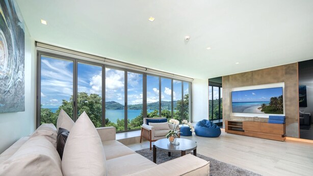 Design Condo, 3 Bedrooms, Sea View | Ruang tamu | TV skrin rata