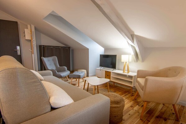 TV - Apartment 6 people air-conditioned family type 2 bedrooms + sofa bed Puy de Dôme 302 (Chatelguyon)