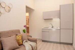 Deluxe Apartment, City View | Private kitchen