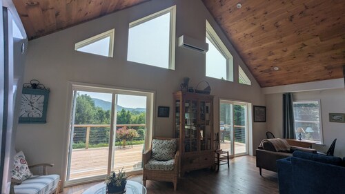 New 4-bedroom, A-frame, ranch home on wooded property minutes from Lake George