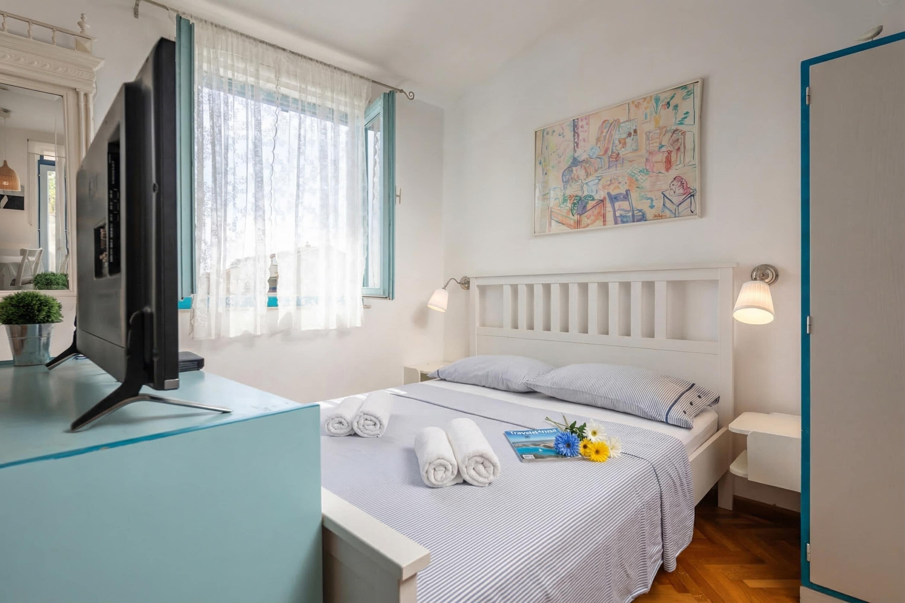 Familiehus, flere soverom (Charming Apartment Marina) | 1 soverom, strykejern/-brett, wi-fi (inkludert) og sengetøy