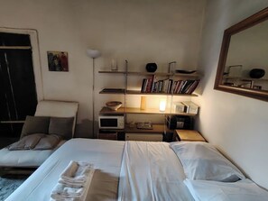 Desk, iron/ironing board, travel cot, free WiFi