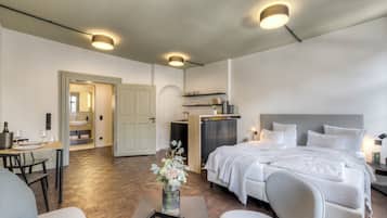 Deluxe-Studio | 1 Schlafzimmer, Verdunkelungsvorhänge, kostenloses WLAN
