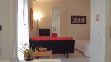 1 chambre, bureau, fer et planche Ă  repasser, lit parapluie