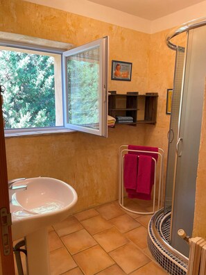 Sèche-cheveux, serviettes fournies