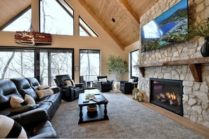 Smart TV, fireplace, video games