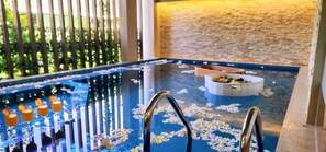 Indoor pool, open 6:00 AM to 7:30 PM, lifeguards on site