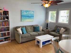 Smart TV, DVD player, books