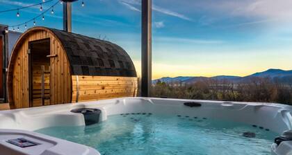 Modern A-Frame w/ Hot Tub, Sauna & Stunning Views