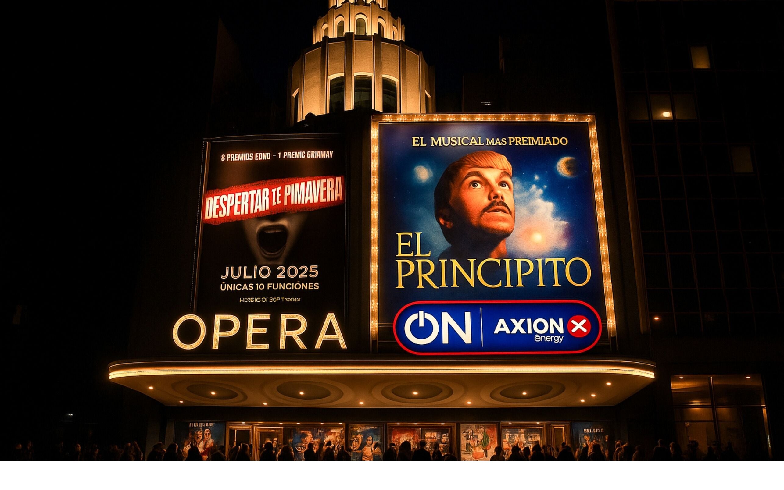 A theater marquee advertising an event with a date and a limited number of performances.