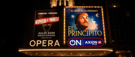 A theater marquee advertising an event with a date and a limited number of performances.