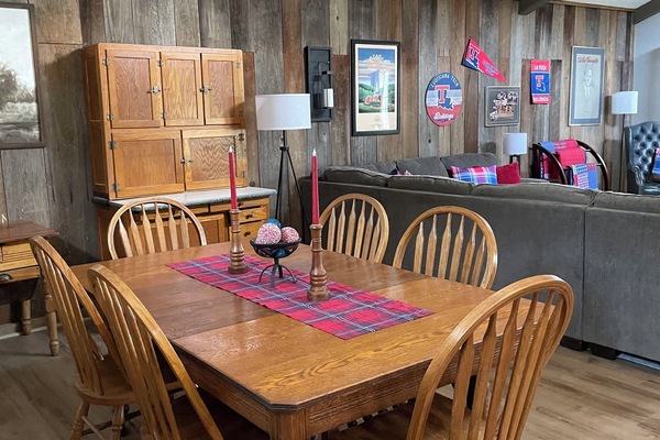 Dining area in the large den