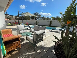 Terrace/patio - 3-bedroom air-conditioned villa with pool (Lecci)