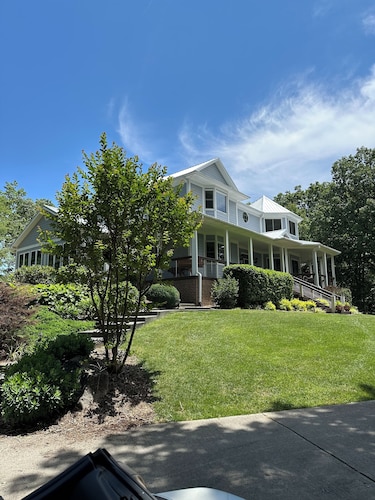 Mountain View’s, dual water fall Koi pond and private theater.