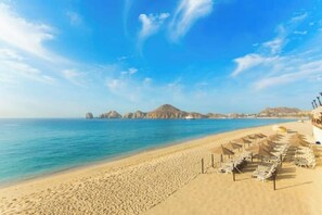Sun loungers, beach towels