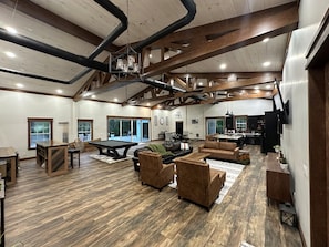 Games room - Rippling Waters! 3 BD 2.5 BA Riverfront Home, 8 min. from airport.  Sleeps 11. (Mills River)