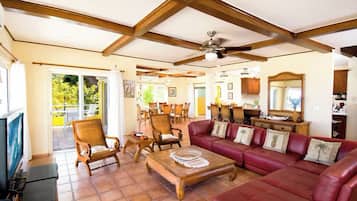 Una Smart TV, un reproductor de DVD, un reproductor estéreo