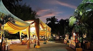 Outdoor banquet area