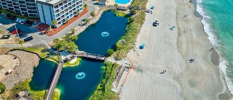 Chaises longues, serviettes de plage