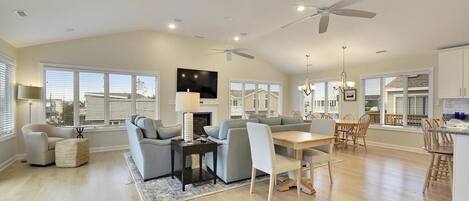 TV, fireplace, DVD player