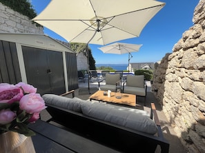 Terrace/patio - Villa GreyStone-House Podgora Charming with privat heated pool and romantic view (Podgora)