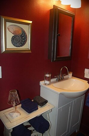 Shower, towels, soap, shampoo