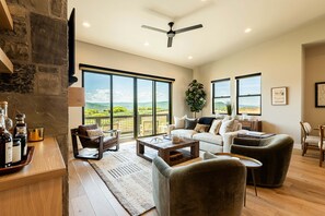 Smart TV, fireplace, foosball, table tennis