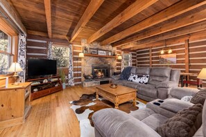 Una Smart TV, una chimenea, videojuegos, un reproductor de DVD