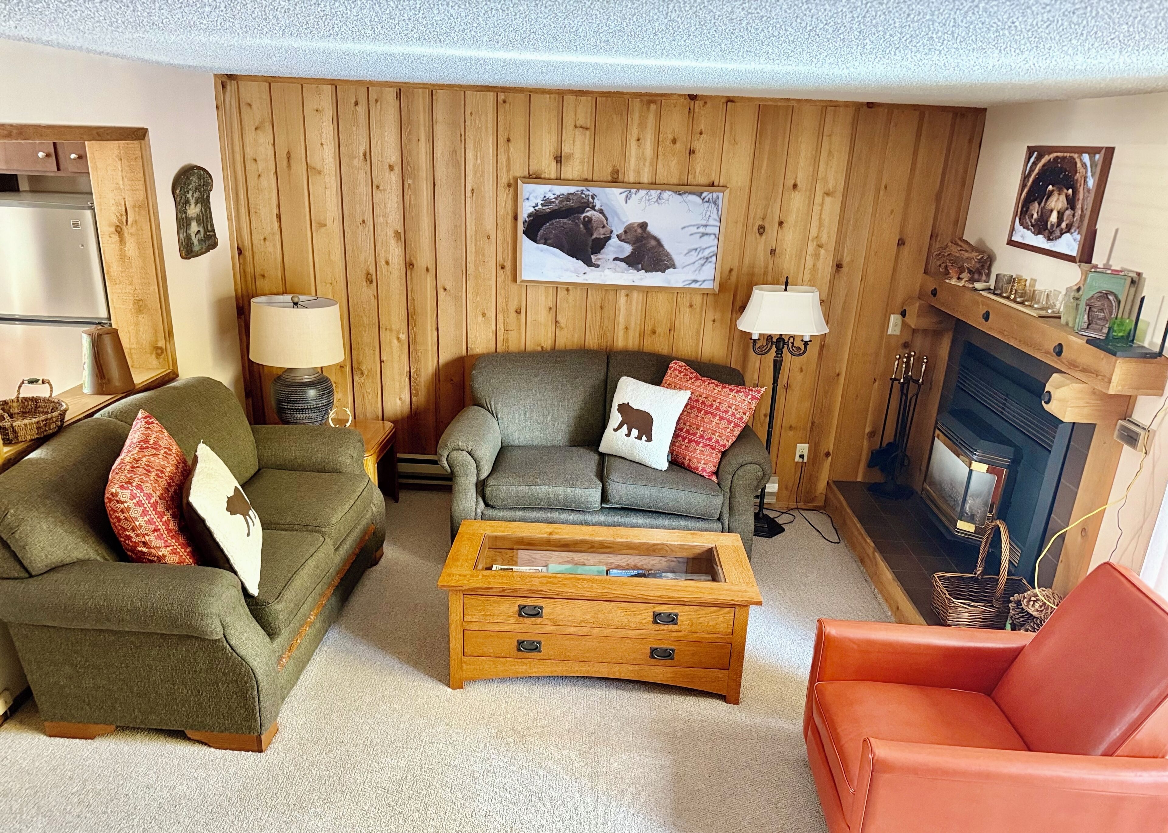 Smart TV, fireplace