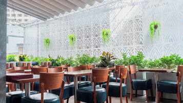 Outdoor banquet area
