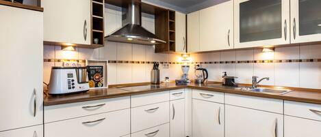 Fridge, oven, stovetop, dishwasher