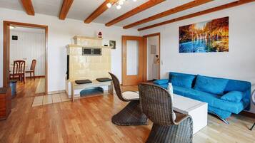 TV, caminetto, impianto stereo