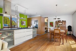 Dining - Loft with Fireplace, Whirlpool, Private Terrace, Garden, and Wi-Fi (Lustenau)