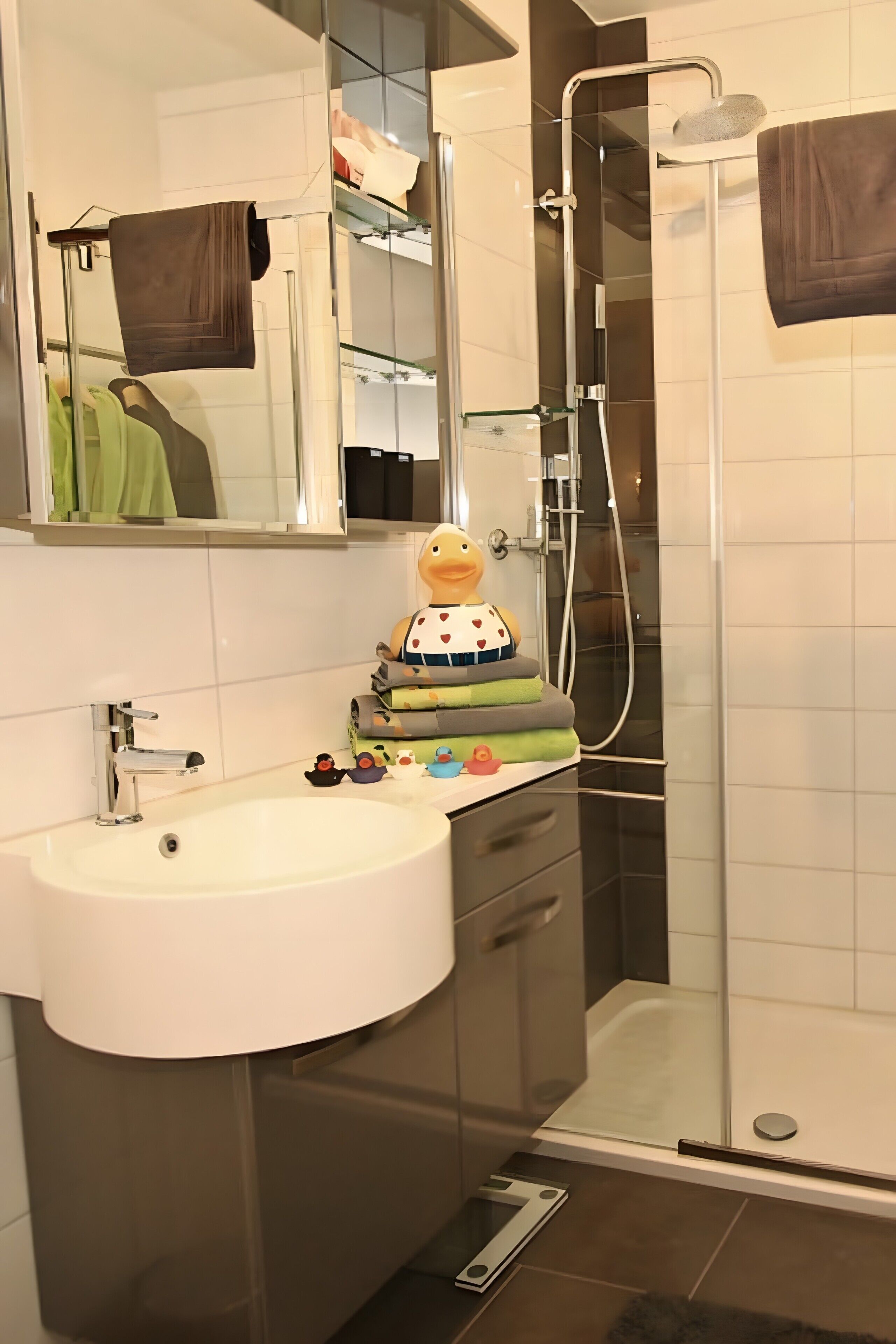 Dusche, Haartrockner, Handtücher