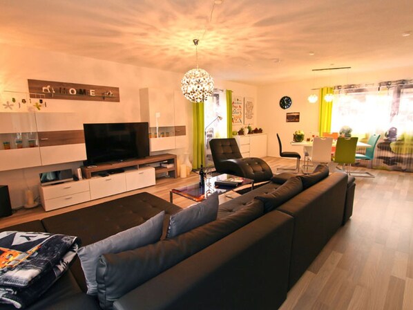 TV, video games, DVD player, stereo