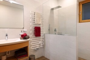 Ducha, secador de pelo y toallas