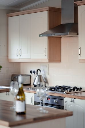 Fridge, microwave, oven, toaster