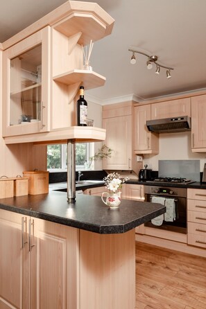 Fridge, microwave, oven, toaster