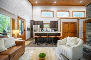 Interior - Lil Red · Romantic Retreat: Sauna, EV Charger & Daybed Swing (Broken Bow)