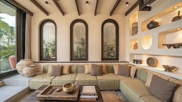 Deluxe Villa, 2 Bedrooms, Patio, Pool View | Living room